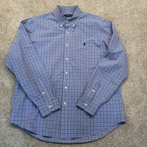 Ralph Lauren Shirt Mens Large Button Up Multicolor Pastel Plaid.   Like New